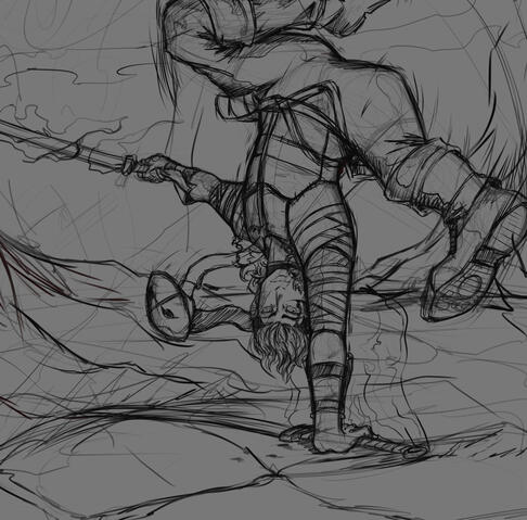 DND Character Sketch - Uncolored